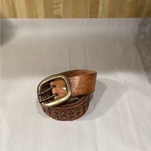 Lucky Brand Brown Leather Belt with Gold Buckle